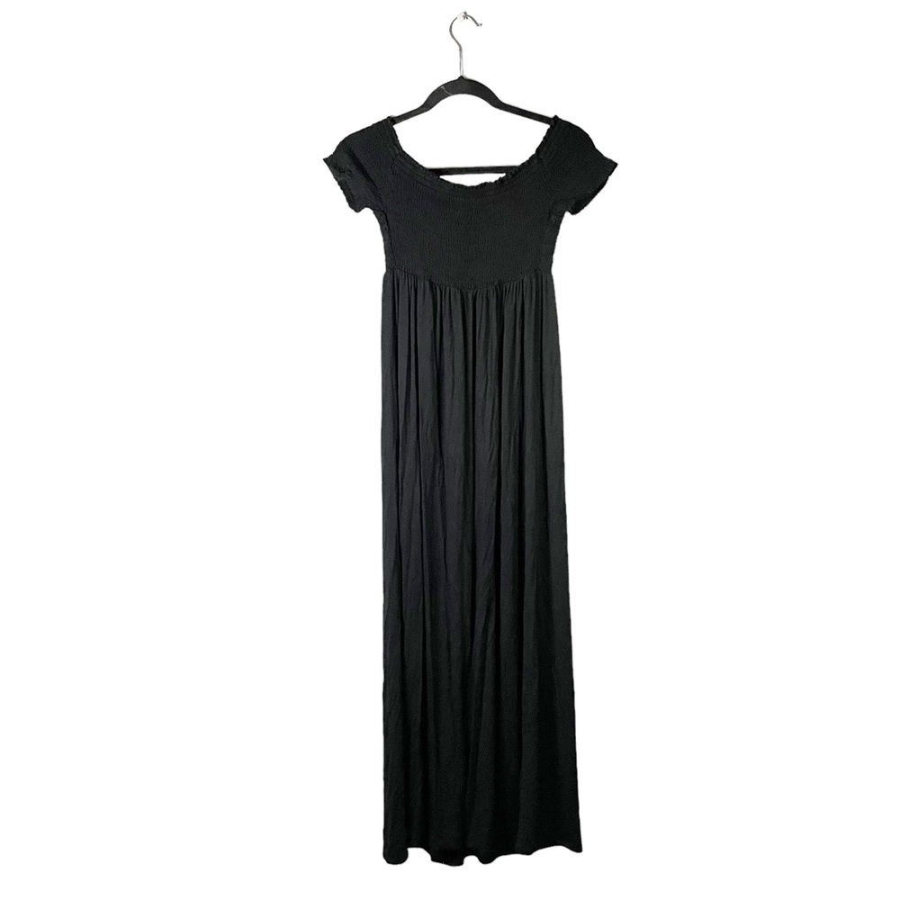 Isabel Maternity by Ingrid & Isabel Black Stretchy Smocked Maxi Dress Size XS - Picture 2 of 6